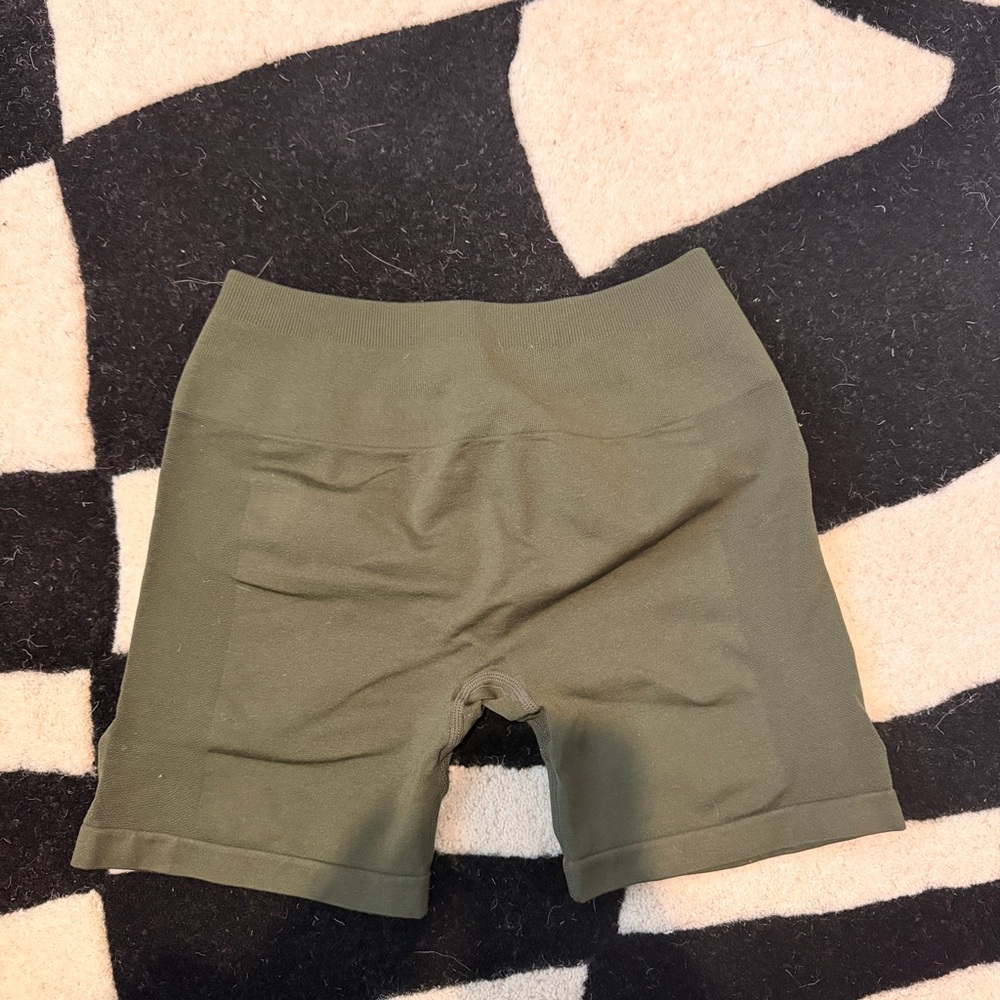 Olive Green Aurola Shorts
